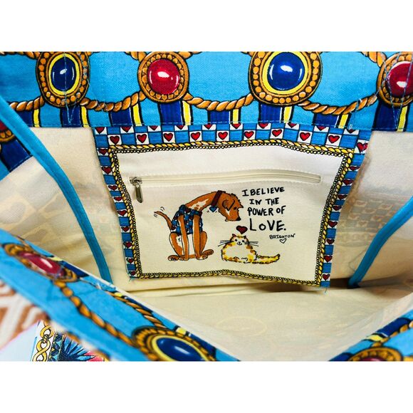 NWT Brighton Believe in Love Tote Boho Paisley Medallion Carry All Reusable - Picture 5 of 10